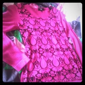 Beautiful hot pink damask sweater